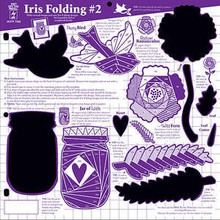 HOTP Iris Folding #2 12x12 Template 7395 Bird Jar Flower Leaf Fern