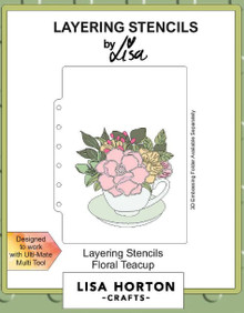 Lisa Horton Crafts- Layering Stencils- Floral Teacup