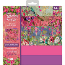 Crafter's Companion - Nature's Garden- 8"X8" Vellum Pad- Fabulous Fuchsia- 24 pc- 150 gsm