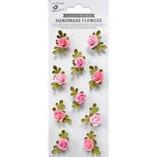 Little Birdie Crafts- Handmade Flowers- Petite Rose- Celebrate Life 10pc