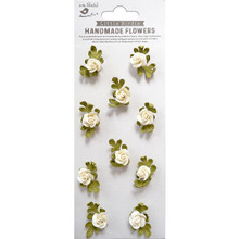 Little Birdie Crafts- Handmade Flowers- Petite Rose- Shabby Chic Bouquet10pc