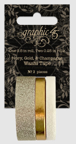 Graphic 45 Washi Tape- Ivory, Gold, & Champagne
