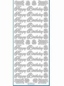 Starform N328 Black Happy Birthday Outline Peel Sticker