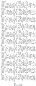 Starform Gold N372 LG MERRY CHRISTMAS Stickers Peel Outline