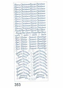 Starform N353 Silver Variety Christmas Greeting Outline Peel Sticker