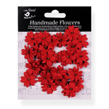 Little Birdie Crafts- Handmade Flowers- Carin- Cardinal Red- 30pc
