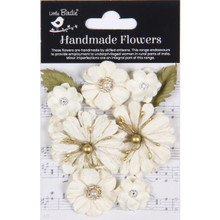 Little Birdie Crafts- Handmade Flowers- Liora- Ivory Pearl- 10pc