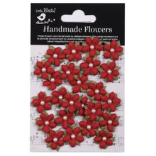 Little Birdie Crafts- Handmade Flowers- Elira- Cardinal Red- 24pc