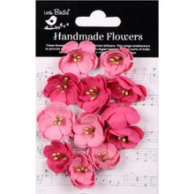 Little Birdie Crafts- Handmade Flowers- Embossed Daisies- Precious Pink- 12pc