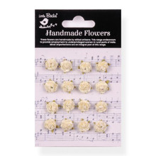 Little Birdie Crafts- Handmade Flowers- Beeded Micro Roses- Ivory Pearl- 16pc