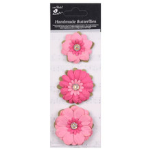 Little Birdie Crafts- Handmade Flowers- Jeremy- Precious Pink- 3pc