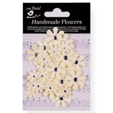 Little Birdie Crafts- Handmade Flowers- Sparkle Florettes- Ivory Pearl- 30pc