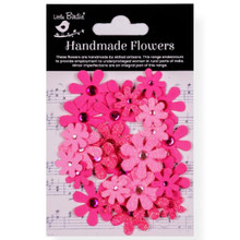 Little Birdie Crafts- Handmade Flowers- Sparkle Florettes- Precious Pink- 30pc