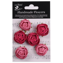 Little Birdie Crafts- Handmade Flowers- English Roses- Precious Pink- 6pc