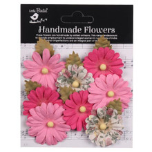 Little Birdie Crafts- Handmade Flowers- Valerie - Precious Pink- 8pc