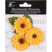 Little Birdie Crafts- Handmade Flowers- Sunshine Sunflower- 3pc