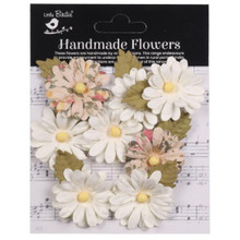 Little Birdie Crafts- Handmade Flowers- Valerie - Ivory Pearl- 8pc