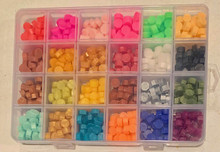 Sealing Wax Pellets in 24-Grid Storage box with 24 Assorted Colors
