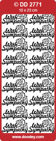 DD2771 Gold With Sympathy Peel Stickers One 9x4 Sheet