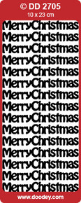 DOODEY DD2705 GOLD Merry Christmas Text Stickers Peel Outline