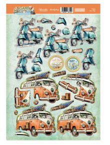Hunkydory Crafts By Land, Sea, and Air- Decoupage Topper Sheet- Enjoy Your Trip DECTOP926