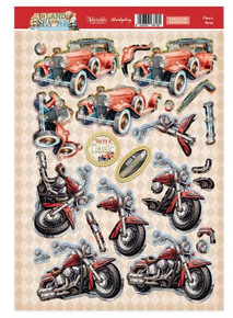 Hunkydory Crafts By Land, Sea, and Air- Decoupage Topper Sheet- Classic Rides DECTOP925