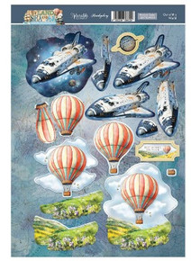 Hunkydory Crafts By Land, Sea, and Air- Decoupage Topper Sheet- Out of this World DECTOP929