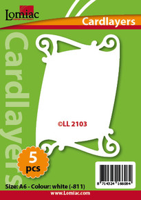 5 White Lomiac Cardlayers Die-Cut A6 LL2103 Card Making
