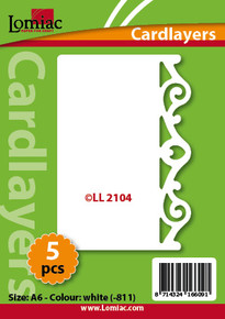 5 White Lomiac Cardlayers Die-Cut A6 LL2104 Card Making