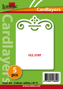 5 White Lomiac Cardlayers Die-Cut A6 LL2107 Card Making