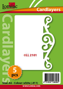 Card Layers 5 White A6 Curlz LL2101 Die Cut Card Accents Making