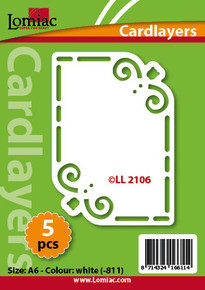 Card Layers 5 WHITE A6 Tulip Corners LL2106 Die Cut Card Accents Making