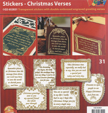 VERSES Gold N31 Christmas GS652831 Peel Stickers One Sheet with 6 Stickers