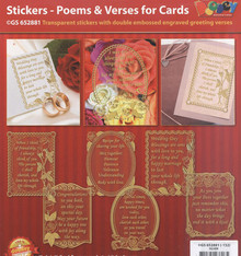 VERSES Gold N81 Poems & Verses for Cards GS652881 Peel Stickers One Sheet with 6 Stickers