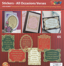 VERSES GOLD 05 All Occasion GS652805 Peel Stickers One Sheet with 6 Stickers