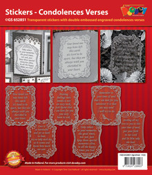 VERSES Gold N51 Condolences GS652851 Peel Stickers One Sheet with 6 Stickers