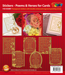 VERSES Silver N81 Poems & Verses for Cards GS652881 Peel Stickers One Sheet with 6 Stickers