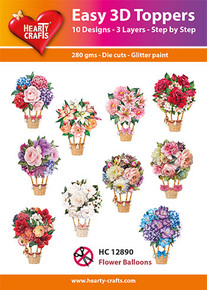 Hearty Crafts- Easy 3D Toppers Flower Balloons- 10 designs