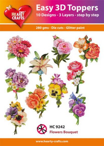Hearty Crafts- Easy 3D Toppers Flowers Bouquet- 10 designs