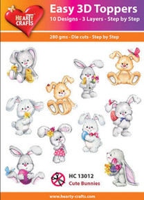 Hearty Crafts Easy 3D Toppers Cute Bunnies HC13012