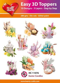 Hearty Crafts- Easy 3D Toppers- 10 designs- Easter Candles