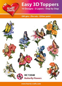 Hearty Crafts- Easy 3D Toppers Butterfly Flowers- 10 designs