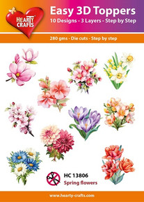 Hearty Crafts- Easy 3D Toppers Spring Flowers- 10 designs