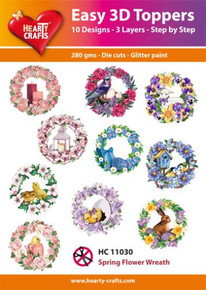 Hearty Crafts Easy 3D Toppers Spring Flower Wreath HC11030