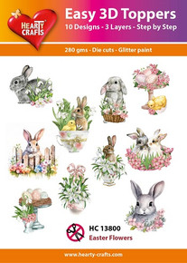 Hearty Crafts- Easy 3D Toppers Easter Flowers- 10 designs