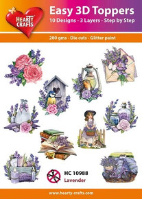 Hearty Crafts- Easy 3D Toppers- 10 designs- Lavender