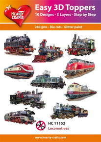Hearty Crafts Easy 3D Toppers Locomotives HC11152