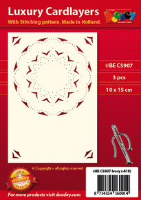 Luxury Stitching Pattern Cardlayers 3pc A6 Layer Circle Ivory 10x15cm Laser-Cut Card