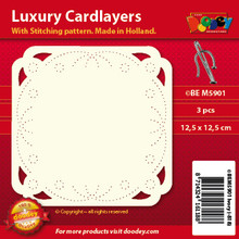 Luxury Stitching Pattern Cardlayers 3pc Ivory Laser-Cut Card Accents Making- M5901
