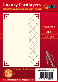 Luxury Stitching Pattern Cardlayers 3pc A6 Layer Square Corner Ivory 10x15cm Laser-Cut Card